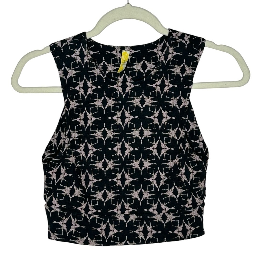Free People Black and White Patterned Crop Top